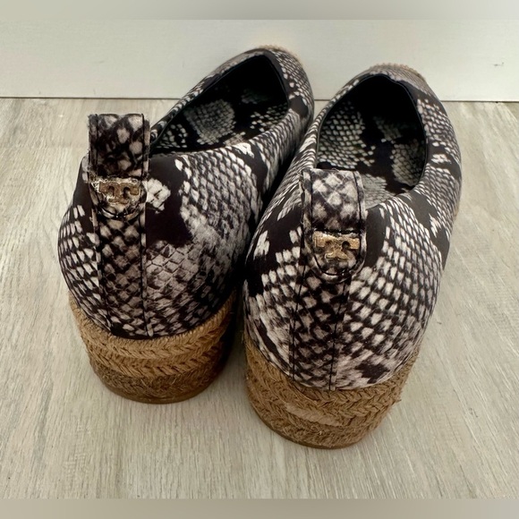 Tory Burch Satin Espadrilles Wedges Women 8.5 Heather Snake - Picture 8 of 15